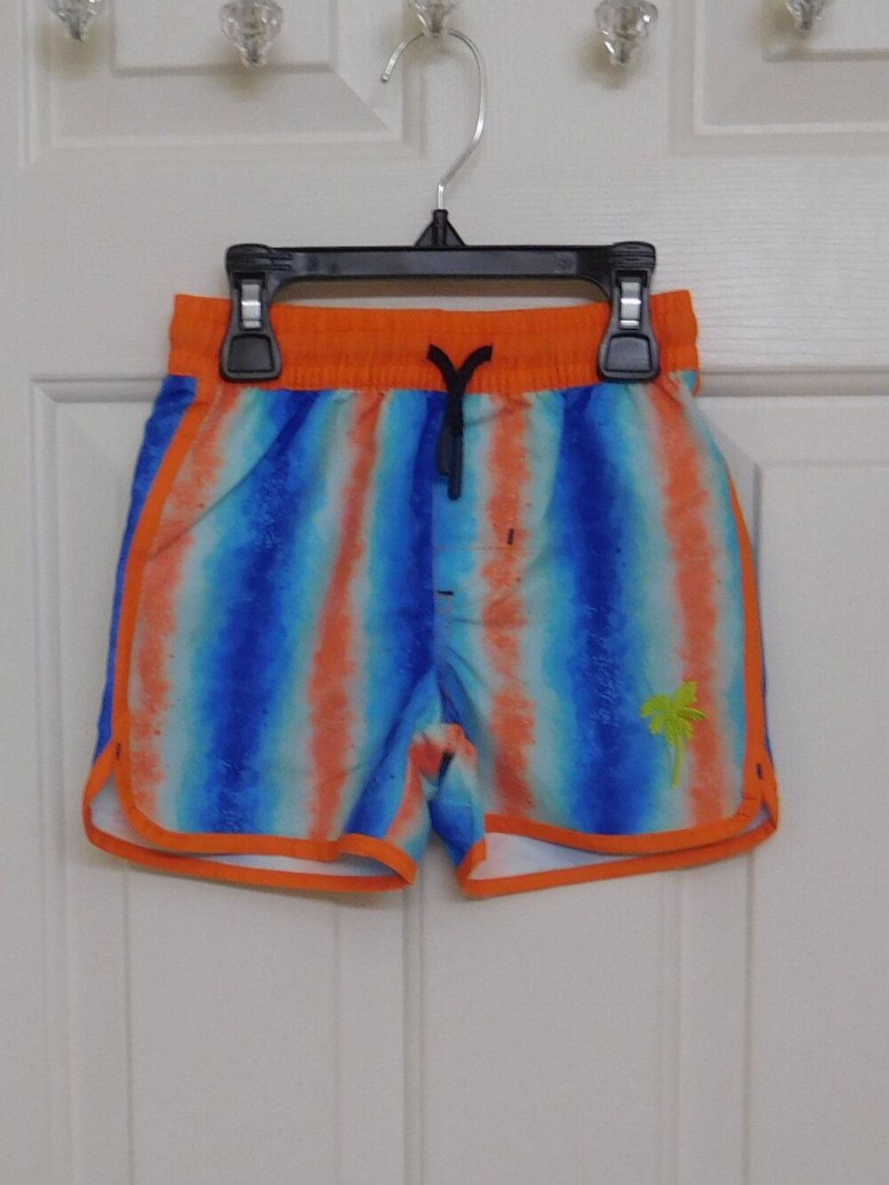 NWT Hatley Blue Orange Swim Shorts Lime Palm Tree sz 2 2t